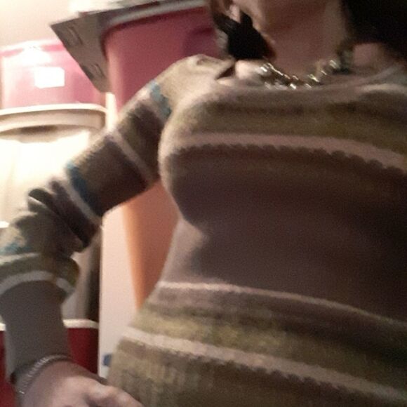 VINTAGE FREE PEOPLE STRIPED RETRO 70's STYLE BOHEMIAN SWEATER S - Picture 2 of 6